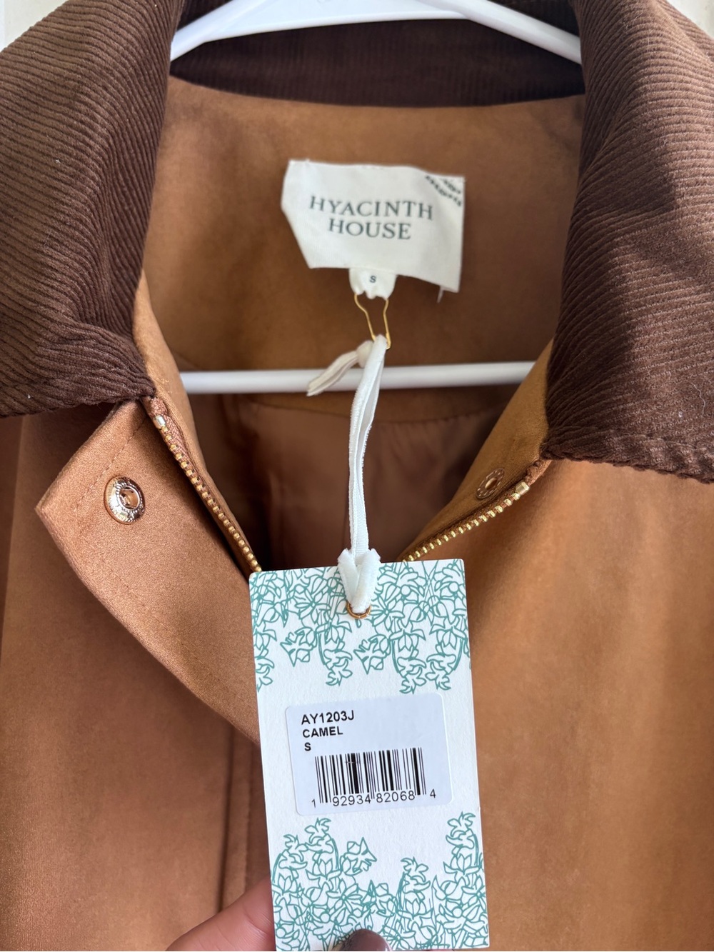Tuckernuck “Hyacinth House” Camel Suede Cody Jacket with Dark Brown Collar - Picture 3 of 6